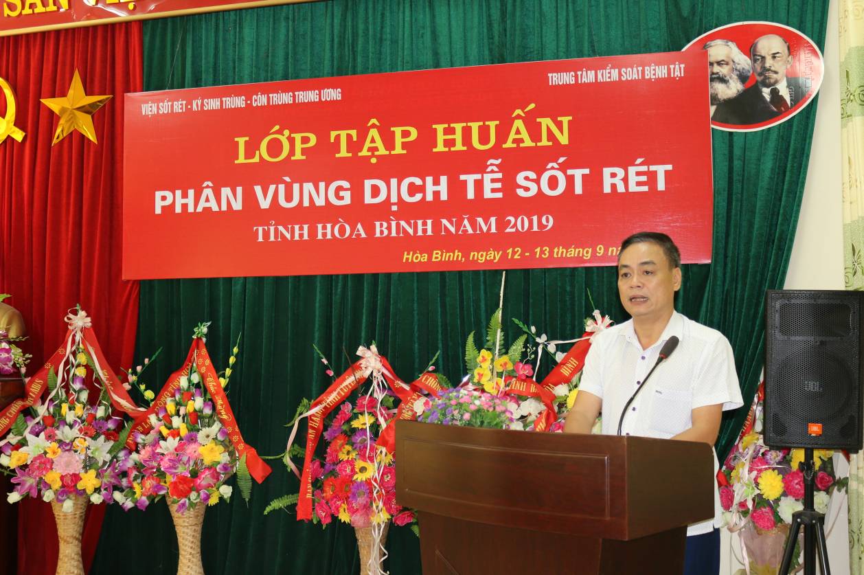 Đồng chí Lâm Ngọc Tĩnh – Phó Giám đốc Trung tâm Kiểm soát bệnh tật tỉnh phát biểu khai mạc lớp tập huấn